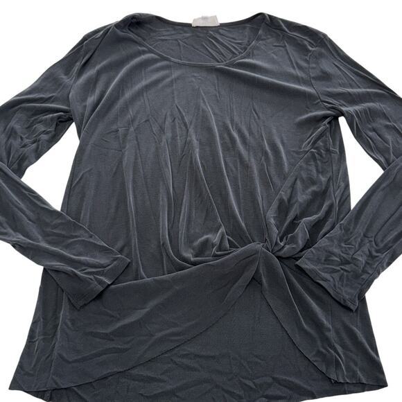 Korye Shirt Womens Large Gray Long Sleeve Front Knot Soft Stretchy - Picture 1 of 6